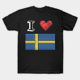 I love Flag from Schweden T-Shirt